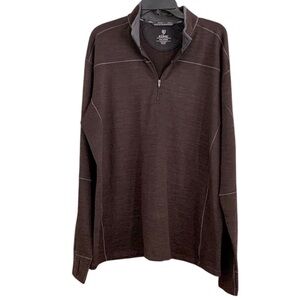 Kuhl Mens Ryzer Brown 1/4 Zip Gorpcore Outdoors Moisture Wicking Pullover Sz XL